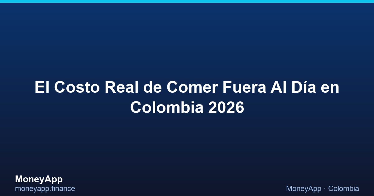 El Costo Real De Comer Fuera Al DíA en Colombia 2026