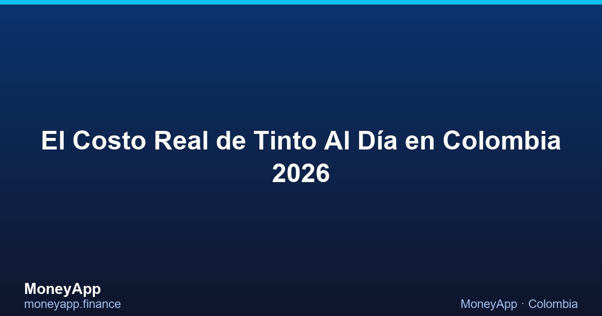El Costo Real De Tinto Al DíA en Colombia 2026