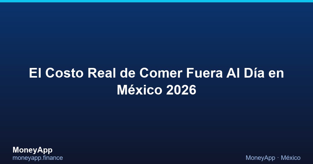 El Costo Real De Comer Fuera Al DíA en México 2026
