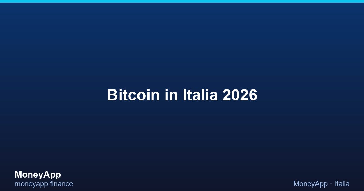 Bitcoin in Italia 2026